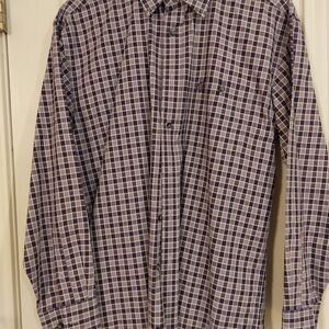 Wrangler Men's Purple Checkered Button Down Shirt